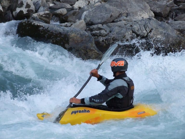 White water kayak technique
