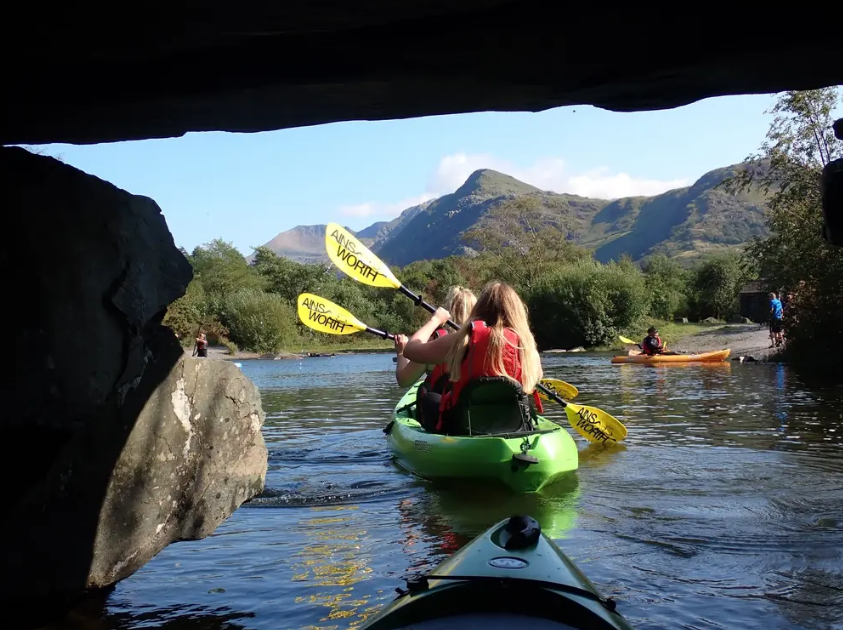 Guided kayaking on Llyn Padarn, Llanberis, Snowdonia