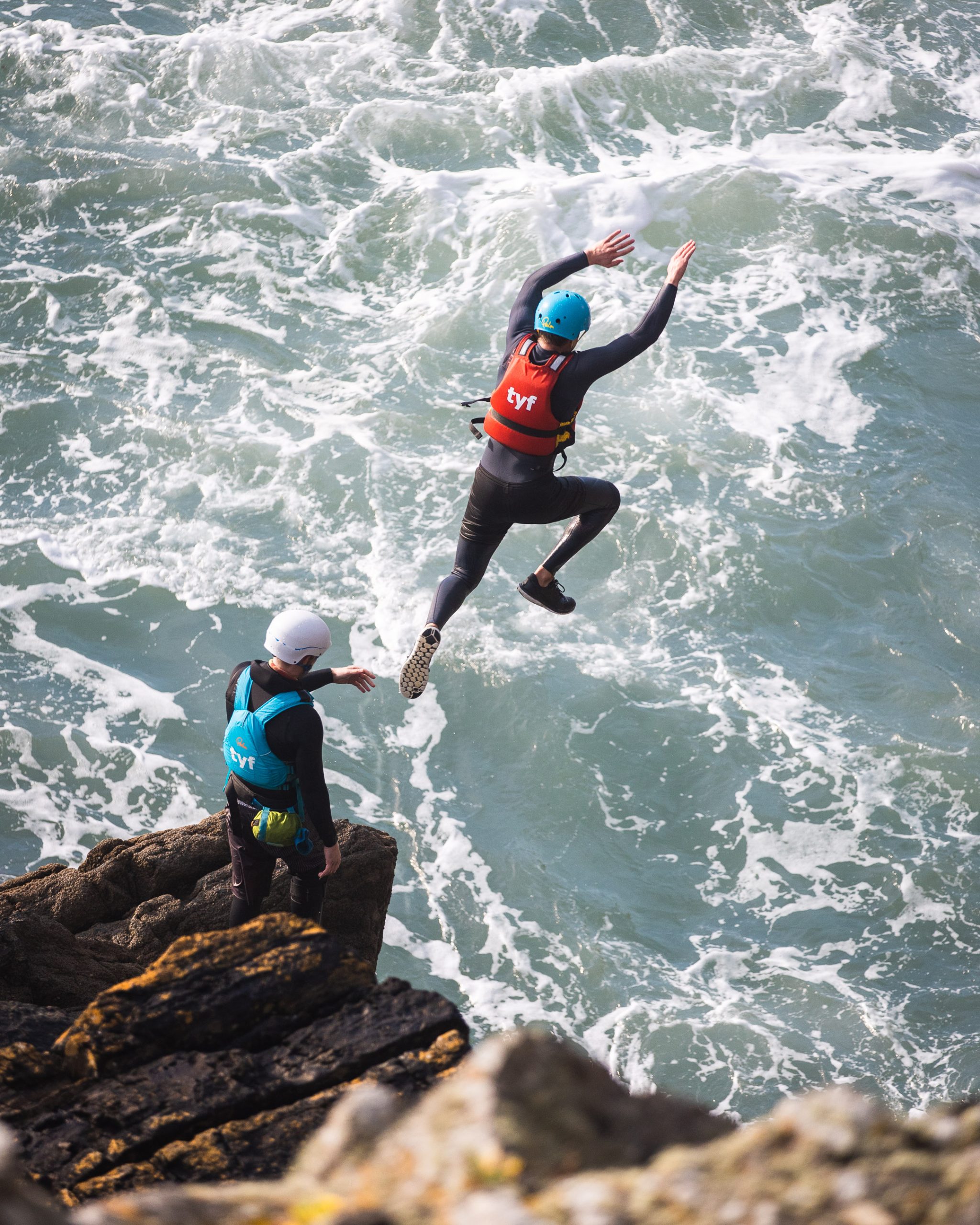 Coasteering on the Pembrokeshire coast near St Davids