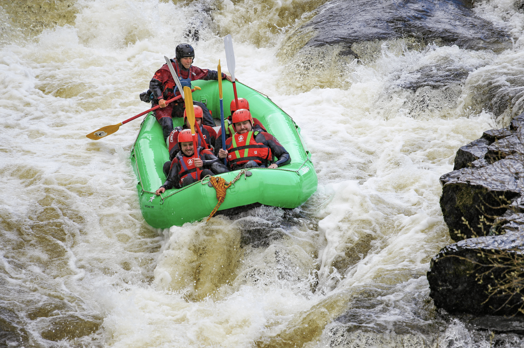 White water rafting on the River Dee, Llangollen